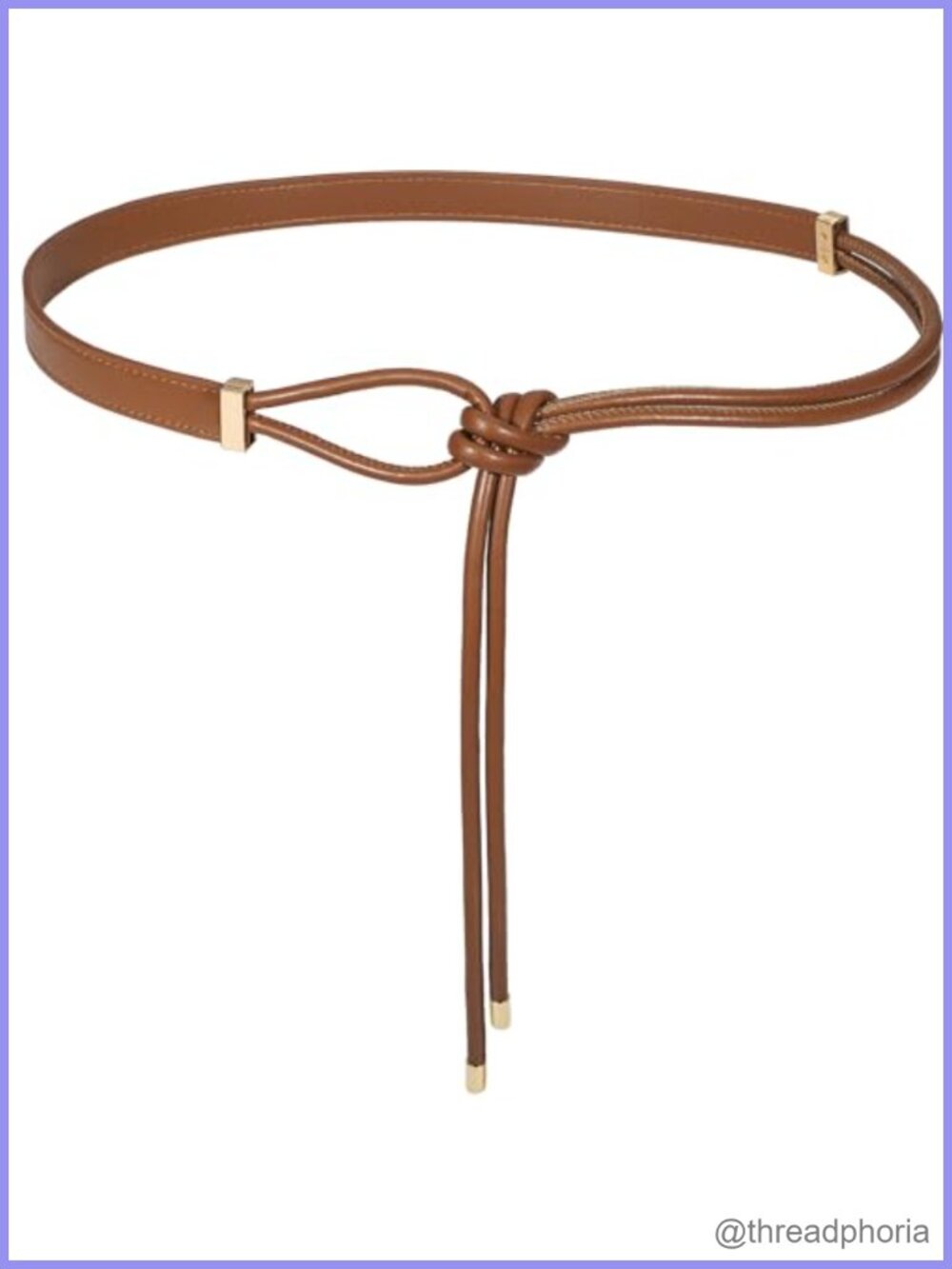 Women's Knotted Thin Waist Belt PU Leather Skinny Adjustable
